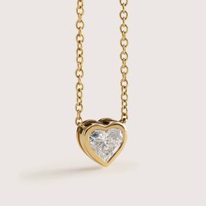 Heart Diamond Pendant Bezel <b>Necklace</b> in Yellow Gold - Product Image 6
