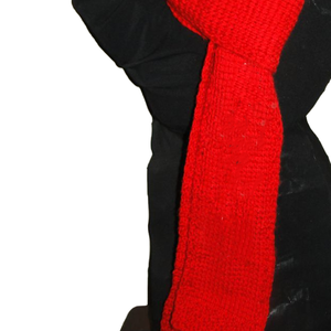 Écharpe en tricot jacquard rouge premium pour sororité, ensemble long et fin en acrylique au crochet, avec pompons, pour l'hiver, unisexe, confortable, style foulard/muffler - Product Image 3