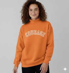 Custom Womens Brown <b>Mock</b> <b>Neck</b> Sweatshirt Oversized Graphic Fleece Pullover Casual Winter Streetwear <b>Top</b> - Product Image 2