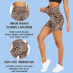 Shorts de Mujer con Estampado de Leopardo, Cintura Alta, Transpirables, Tejidos en Spandex y Poliéster, Estilo Sexy para Club, Ajuste Ceñido, Cintura Elástica - Product Image 6
