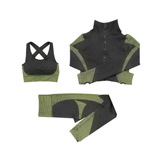 Fitness Clothing Women Gym Clothes Kit Sweat Suit Butt Lift Women Long Sleeve 4 Piece Yoga Sets - Product Image 2
