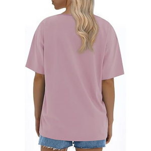 Camiseta de Manga Corta con Cuello Redondo y Color Sólido para Mujer, Estilo Casual, 100% Algodón Jersey, para Primavera y Verano - Product Image 1