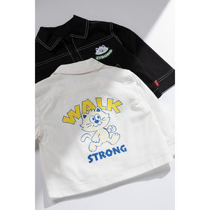 OZKIZ Vêtements coréens pour enfants : Blouson robuste motif chat pour garçons de 2 à 6 ans – Manteaux et vêtements d'extérieur printemps/automne en gros - Product Image 1