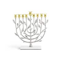 Ménorah à 8 bras en acier inoxydable, faite à la main et personnalisée, très vendue, pour éclairage de table domestique et usage décoratif, pour bougies de Noël et de Hanouka