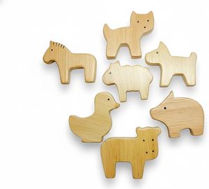 Ensemble de 8 figurines d'animaux en bois, découpées à la main, décorations autoportantes pour la maison - Product Image 3
