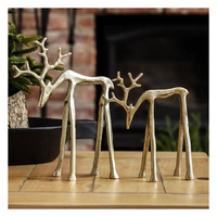 Figurine de renne en aluminium édition limitée, finition polie miroir, taille et couleur personnalisables, réutilisable, ornement de sapin de Noël DIY
