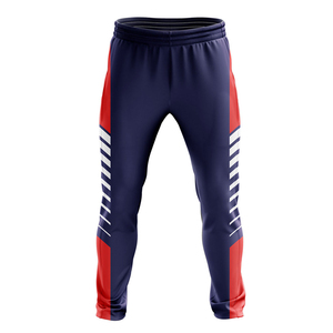Uniforme de football personnalisé pour hommes, rouge et bleu marine, sublimé, manches courtes pour la chemise, pantalon respirant à taille élastique, adultes, toutes saisons - Product Image 3