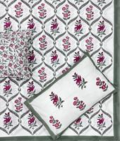 Couvre-lit en coton imprimé à la main motif floral indien, drap de lit imprimé Jaipuri, taille King, fournisseur pour commandes en gros