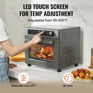 Forno a Convezione da 1700W in Acciaio Inossidabile 25L con Funzione Friggitrice ad Aria, Griglia e Piastra per Pizza, Combinato da Appoggio, Spina USA, Lingua Francese - Product Image 4