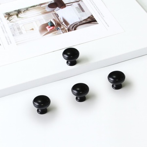 Manufacturer Price Contemporary Matte <b>Black</b> Zinc Alloy Mushroom <b>Knob</b> Round Handle for Kitchen Bathroom Cabinet Wardrobe - Product Image 3