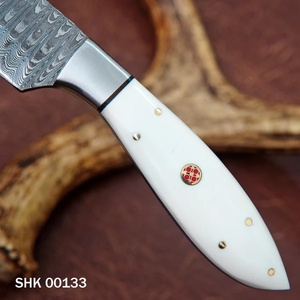 A&M Enterprises Damascus Steel Hunting <b>Knife</b> Fixed Stag <b>Handle</b> Straight OEM/ODM Customizable Leather Sheath Industrial Grade - Product Image 3