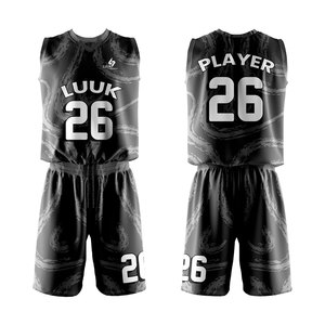 Ensemble d'uniformes de basketball personnalisés : Maillot sans manches et short, impression par sublimation, anti-humidité, logo et numéro d'équipe imprimés, tenue d'équipe - Product Image 4