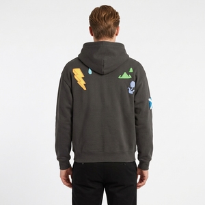 Sweat-shirt à capuche oversize personnalisé en molleton imprimé en relief, 350 g/m², 100 % coton, coupe-vent, anti-boulochage, épaules tombantes, lettres 3D en relief - Product Image 5