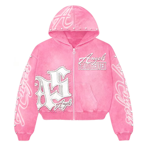 Streetwear Unisex Heavyweight Cotton <b>Zip</b> <b>up</b> Hoodies Distressed Vintage Washed Men Custom Printed Oversized Graphic Hoodie - Product Image 2