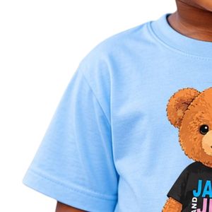 Camiseta Azul de Manga Corta con Cuello Redondo para Niños Pequeños, Informal, para el Día a Día, para Jugar, Ir a la Escuela, Ropa Cómoda para Niños - Product Image 4