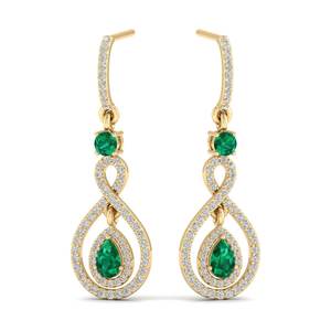 Boucles d'oreilles pendantes REYES exquises en argent sterling 925 avec moissanite VVS, émeraude de haute qualité, bijoux fins et précieux - Product Image 6