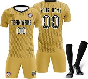 Ensemble de maillots de football personnalisés noirs sublimés, col en V, manches courtes, évacuation de l'humidité, uniforme d'équipe athlétique unisexe pour adultes - Product Image 6