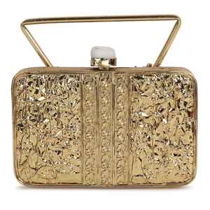 กระเป๋าคลัทช์เปลือกหอยมุกธรรมชาติประดับดอกไม้ทองเหลือง - Product Image 3