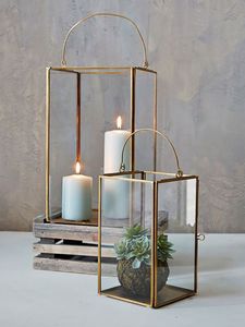 Décoration d'intérieur et d'extérieur : Porte-bougie en verre doré personnalisé, à suspendre ou à poser, lanterne de sol et suspendue pour événements - Product Image 6