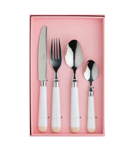 Cubiertos de Moda, Juego de 4 Piezas de Cuchillos, Tenedores y Cucharas de Acero Inoxidable con Mango de Resina, Acero Pulido, Decoración de Comedor de Lujo, Regalos - Product Image 4