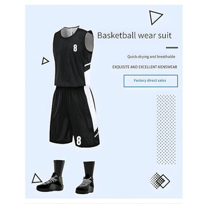 Basketball City Custom Jersey And Shorts Set Men's Sleeveless Quick Dry Basketball Apparel Teamwear <b>White</b> Black 23 - Product Image 3