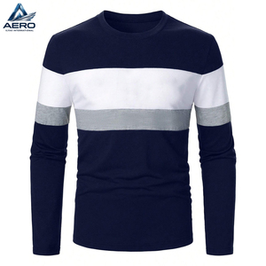 Chemises à manches longues pour hommes durables, design moderne élégant, hauts à manches longues confortables, col rond, tissu de qualité supérieure, t-shirt décontracté - Product Image 1