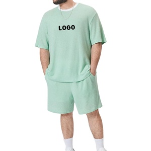 Custom Logo Men'S 100% Cotton Oversized Tshirt and Pocket <b>Short</b> Set 2 Pieces Sweat <b>Short</b> Fashion Mens <b>Shorts</b> Sets 2025 - Product Image 1