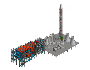 Planta de Energía a partir de Residuos Sólidos Urbanos (RESU), incinerador WTE, RDF de residuos MSW, control de emisiones mediante lechada de cal - Product Image 1