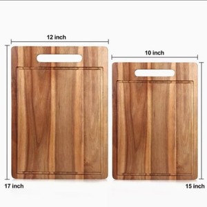 Planche à découper en bois d'acacia style chef, épaisse et stable, avec rainure pour les jus, poignée facile à transporter pour une préparation sûre et un service élégant - Product Image 6