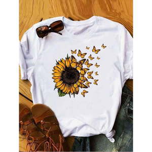 Camiseta Personalizada para Mujer, 100% Algodón, Cuello Redondo, Camiseta con Gráficos, Ropa de Mujer, Color Claro, Camiseta Clásica para Mujer - Product Image 6