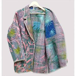 Chaqueta Blazer de Algodón con Bordado Floral Vintage para Mujer, Cuello en V, Manga Larga, Reversible, Ecológica - Product Image 3