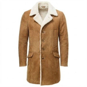 Factory Design New Arrival <b>Shearling</b> Faux Fur Leather <b>Jacket</b> Wholesale Rate Fashionable Men's Biker Leather <b>Bomber</b> <b>Jacket</b> - Product Image 1