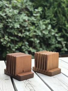 ชุดจานรองแก้วไม้ธรรมชาติทำมือ สำหรับโต๊ะกาแฟ โต๊ะอาหาร ห้องครัว และของตกแต่งบ้าน - Product Image 5
