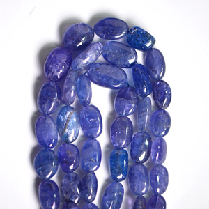 Natural <b>Tanzanite</b> Loose Gemstones Necklace with Plain Oval Nuggets Bead Rondelle for Jewelry Making - Product Image 4