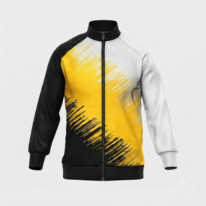 Ensemble de survêtement pour homme à sublimation, en polyester tricoté, avec veste zippée intégrale et pantalon, style sportif, color block, col montant, pour l'automne, meilleures ventes - Product Image 3