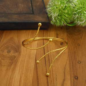 Bracelet de bras ajustable en acier inoxydable, motif floral, style minimaliste, doré ou argenté, ouvert, bijoux bohèmes pour femme, cadeau - Product Image 3