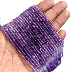 Cuentas facetadas de amatista africana natural de 3.5-4 mm, hilo de 13 pulgadas, cuentas de amatista de alta calidad para la fabricación de joyería. - Product Image 5