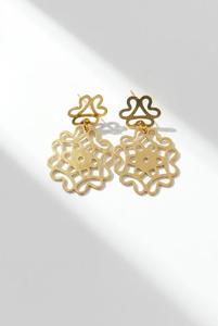 Pendientes Colgantes de Latón Chapado en Oro, Pendientes Grandes de Filigrana para Mujer, Regalo para Fiesta o Boda - Product Image 2