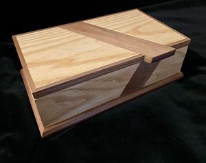 Wooden <b>Storage</b> Box Rectangle Lidded Airtight Rustic Style Medium Capacity <b>Table</b> Top Home Organization - Product Image 2