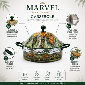 Olla térmica de acero inoxidable de primera calidad Marvel Handicrafts con estampado floral, para mantener la comida caliente, duradera. - Product Image 5