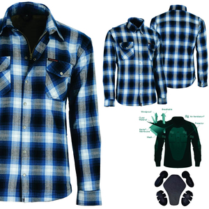 Camisas de Kevlar Personalizadas de Alta Calidad 2026, Camisas de Kevlar a Cuadros para Motociclismo para Hombre con Diseño Personalizado - Product Image 5