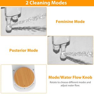 หัวฉีดคู่สำหรับสเปรย์ชำระล้างแบบน้ำสะอาด ไม่ใช้ไฟฟ้า พร้อมระบบควบคุมการไหลของน้ำ - Product Image 2