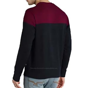 High Quality <b>Men</b>’s Oversized Colorblock Crew Neck <b>Sweatshirt</b> Cotton Fleece Casual Streetwear Winter Bulk Wholesale OEM - Product Image 2