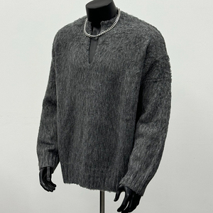 Suéter de Punto Henley Elegante para Hombre, Manga Larga, Cierre de Botones, Cálido, Cómodo, Informal, Ropa de Invierno, Venta al Por Mayor - Product Image 1