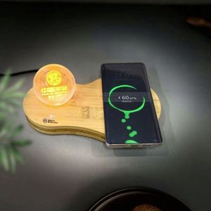 Promotional Custom logo <b>Crystal</b> <b>Ball</b> Night Light <b>Crystal</b> Crafts with USB Wireless Charging Stand Desktop Gift - Product Image 4