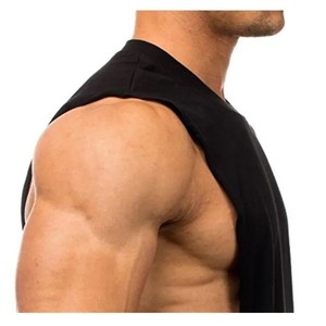 <b>Men's</b> O-Neck Sleeveless <b>Tank</b> <b>Top</b> Solid <b>Black</b> Breathable Knitted Casual Wear 100% Cotton 3D Pattern 220g Heat-Transfer Printed - Product Image 3