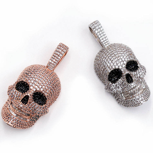 Nuevo Colgante de Calavera de Plata de Ley con Moissanita, Estilo Hiphop, Joyería de Lujo Brillante para Hombre y Mujer - Product Image 2