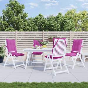 Ensemble de 4 coussins de chaise à dossier haut en tissu Oxford rose 100% polyester pour usage extérieur - Product Image 1