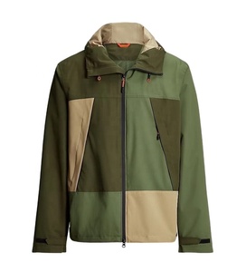 Chaqueta Cortavientos Impermeable con Bloques de Color, Transpirable, con Capucha y Cremallera, Tallas Grandes, de Secado Rápido, Informal, para Correr - Product Image 1