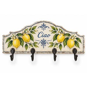 Porte-clés artisanal en bois de manguier avec crochets en fer forgé - Vente en gros - Product Image 1